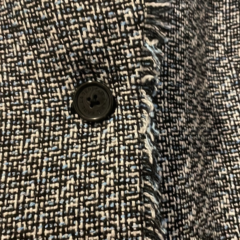 Karl Lagerfeld Black and White Tweed Blazer Jacket - Picture 2 of 9